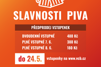 SLAVNOSTI PIVA 2024: SPUSTILI JSME PRODEJ VSTUPENEK SE SLEVOU!