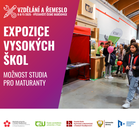 VZDĚLÁNÍ A ŘEMESLO 2025: AŽ PĚT UNIVERZIT SE ZÚČASTNÍ VÝSTAVY VZDĚLÁNÍ A ŘEMESLO